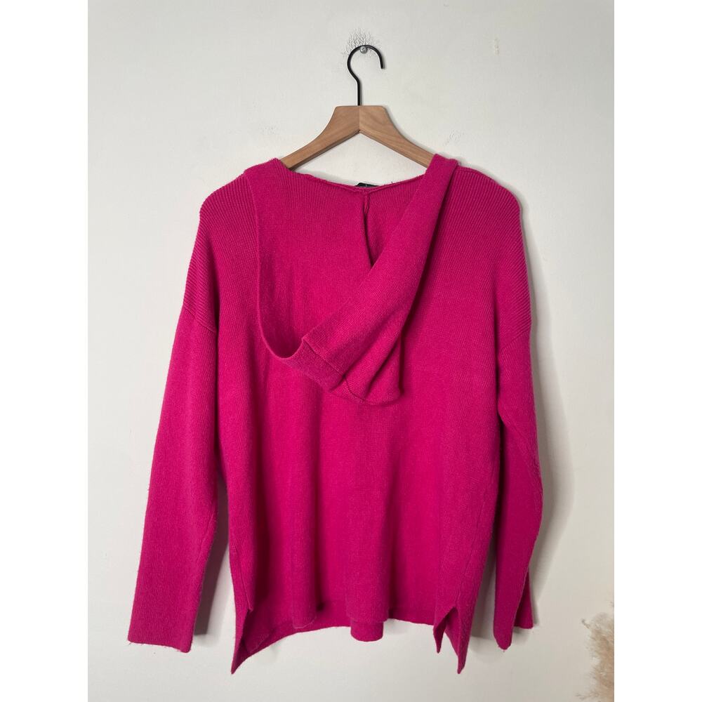 ❣️5/$25 Tahari Pink Hooded Sweater Small V Neck Casual Pullover - Picture 6 of 6